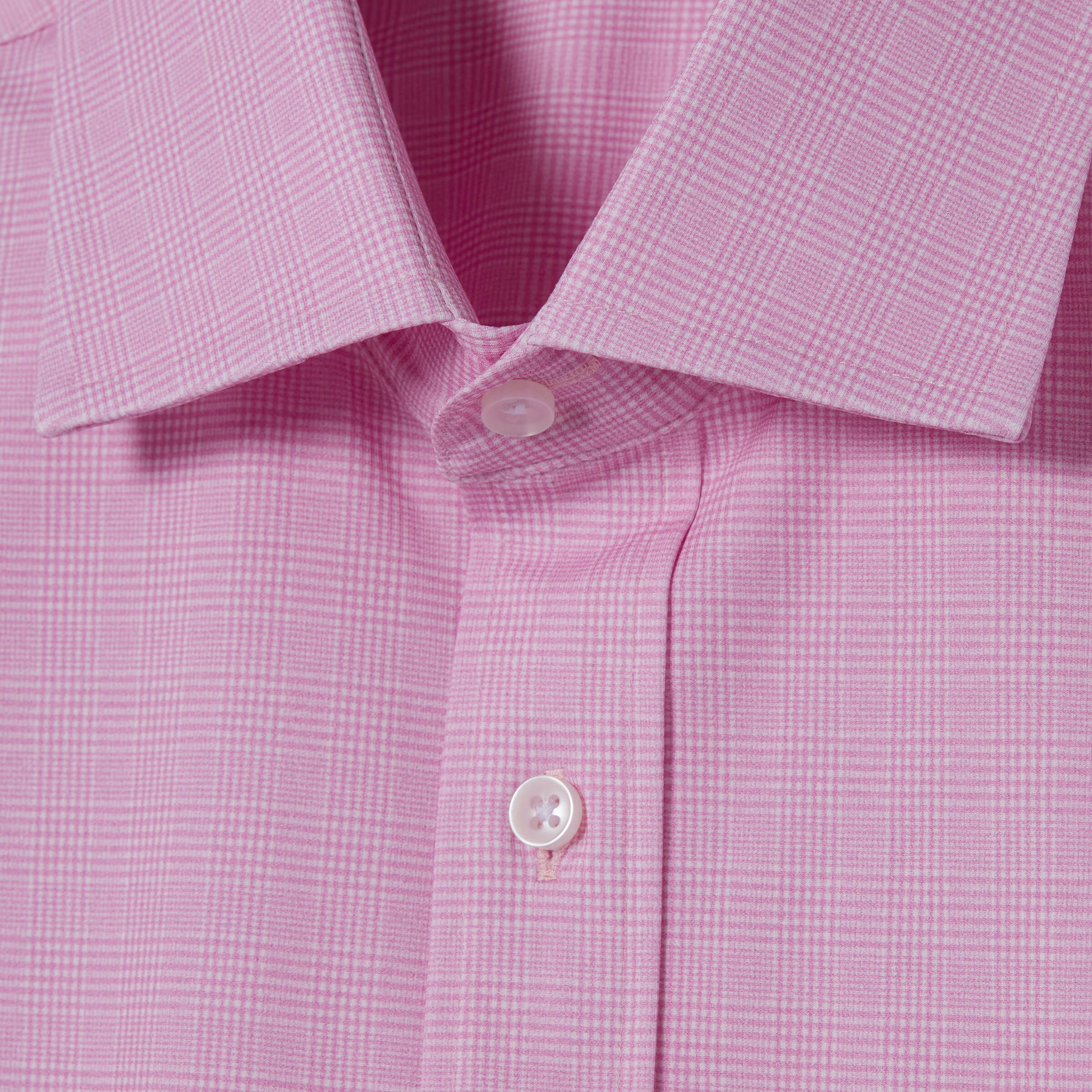 Madison Pink Plaid Performance Knit Shirt